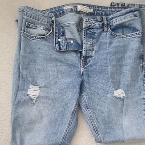 Topman Light Blue Stretch Skinny Jeans